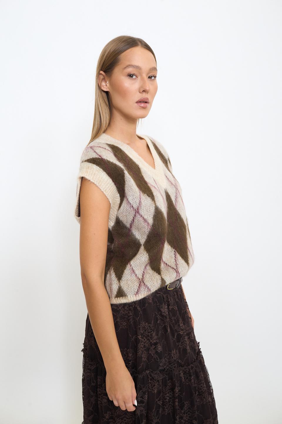 Gilet rombi rombi panna - Autunno - Inverno 2025 | Brend