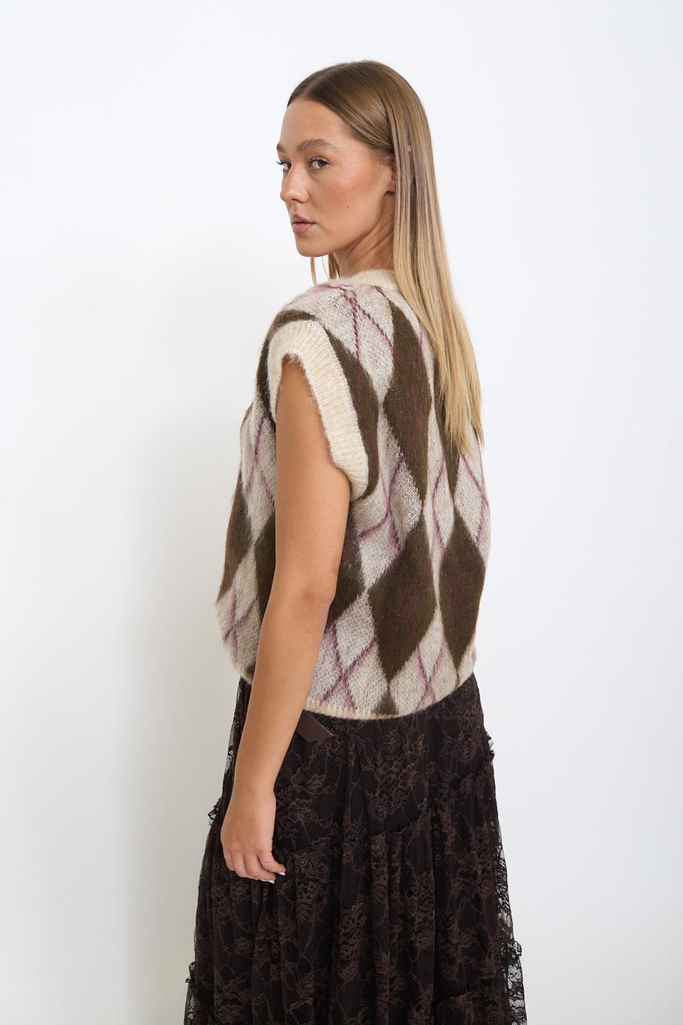 Gilet rombi rombi panna - Autunno - Inverno 2025 | Brend