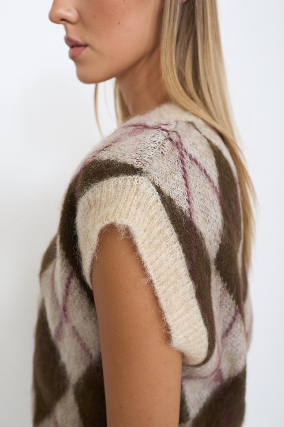 Gilet rombi rombi panna - Autunno - Inverno 2025 | Brend