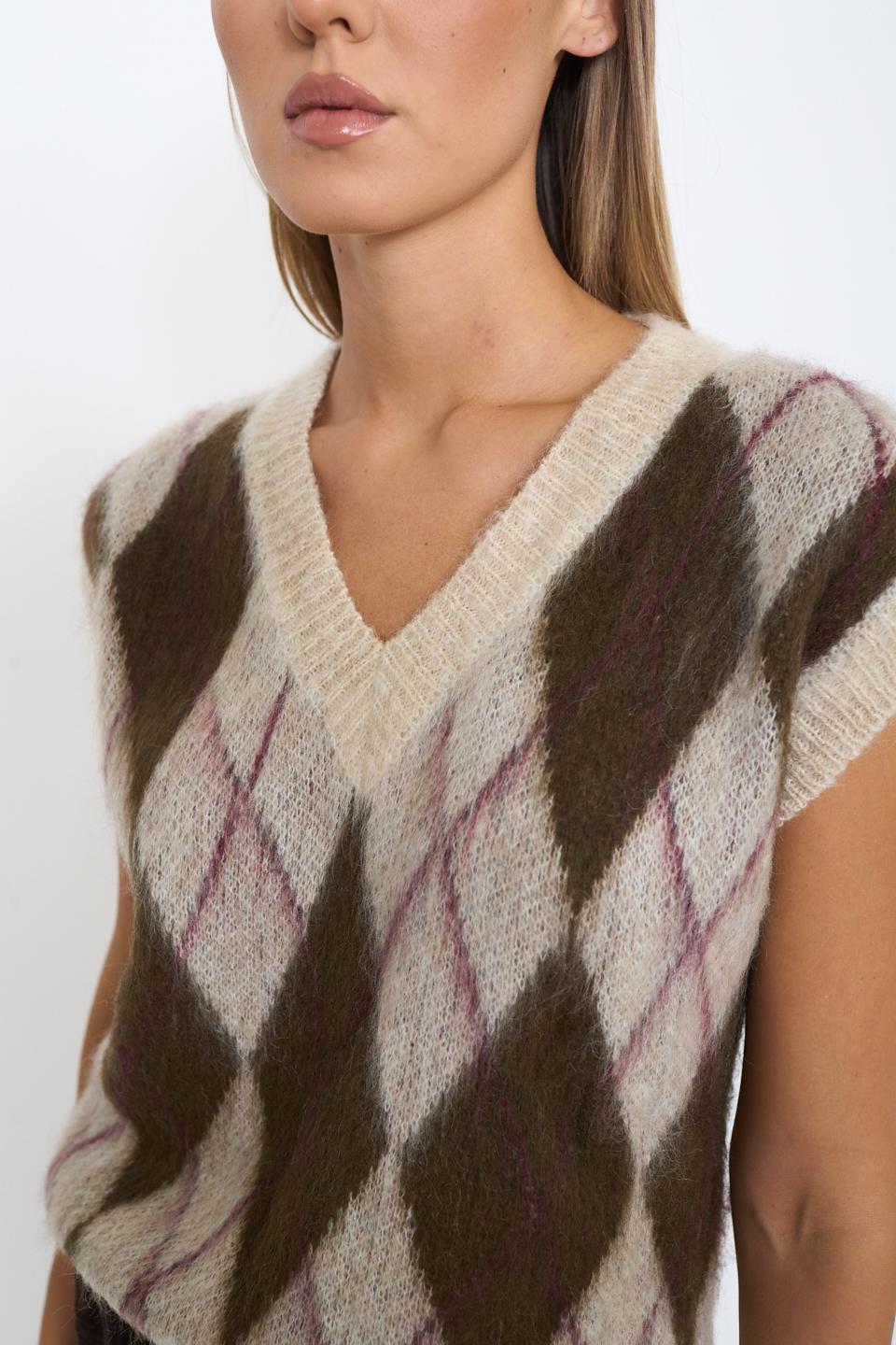 Gilet rombi rombi panna - Autunno - Inverno 2025 | Brend