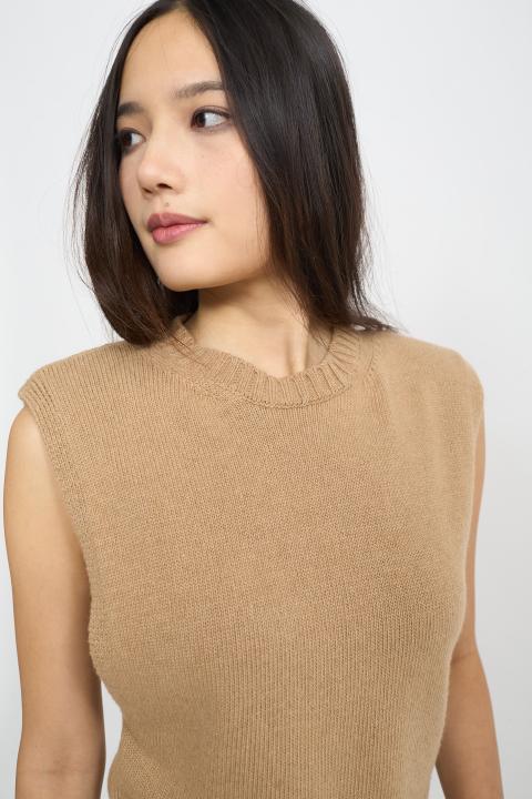 Gilet girocollo spalline caramello - Autunno - Inverno 2025 | Brend