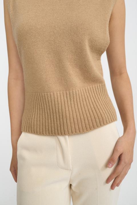 Gilet girocollo spalline caramello - Autunno - Inverno 2025 | Brend