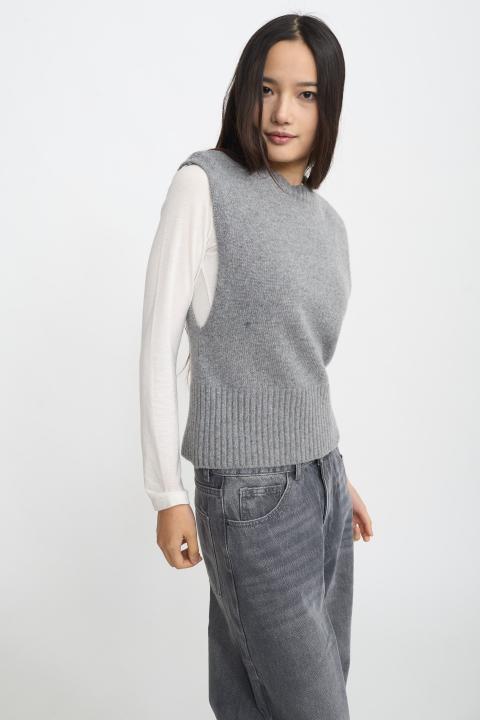 Gilet girocollo spalline grigio - Autunno - Inverno 2025 | Brend