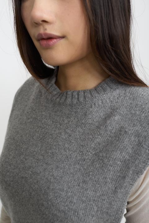 Gilet girocollo spalline grigio - Autunno - Inverno 2025 | Brend