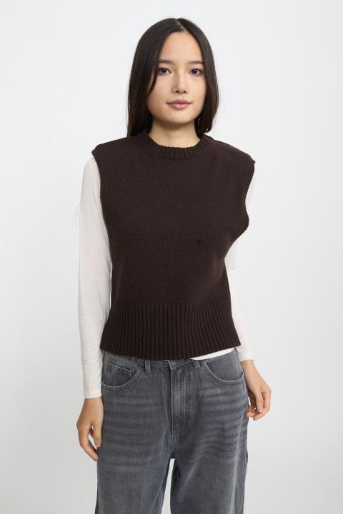 Gilet girocollo spalline moro - Autunno - Inverno 2025 | Brend