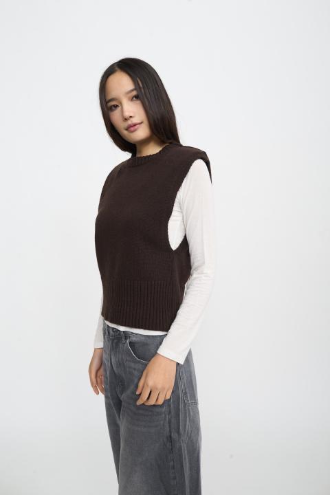 Gilet girocollo spalline moro - Autunno - Inverno 2025 | Brend