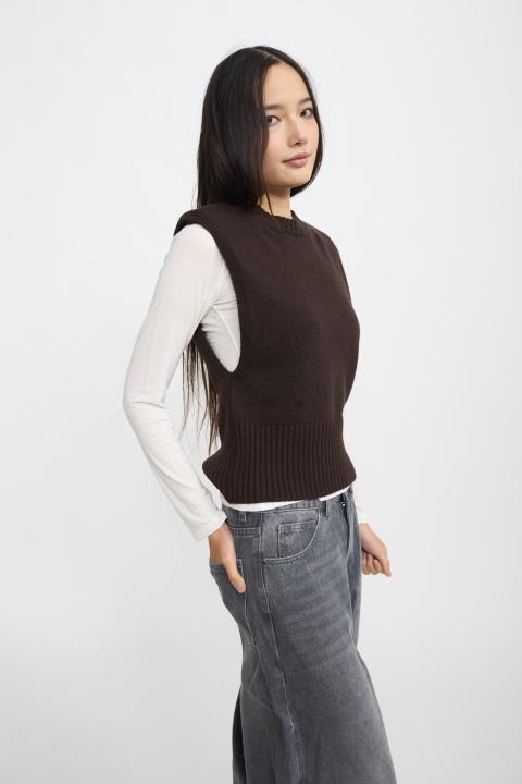 Gilet girocollo spalline moro - Autunno - Inverno 2025 | Brend