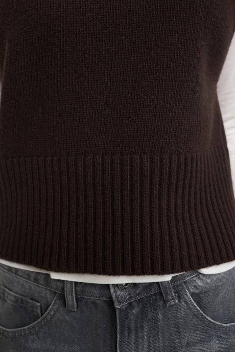 Gilet girocollo spalline moro - Autunno - Inverno 2025 | Brend