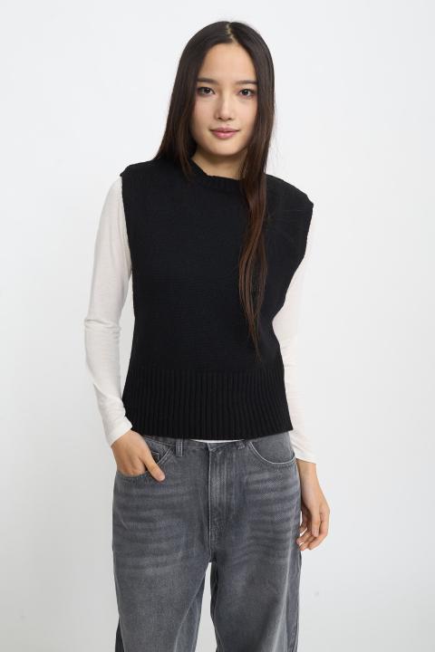 Gilet girocollo spalline nero - Autunno - Inverno 2025 | Brend