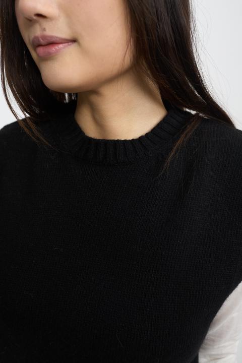 Gilet girocollo spalline nero - Autunno - Inverno 2025 | Brend