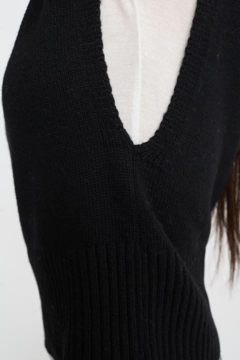 Gilet girocollo spalline nero - Autunno - Inverno 2025 | Brend