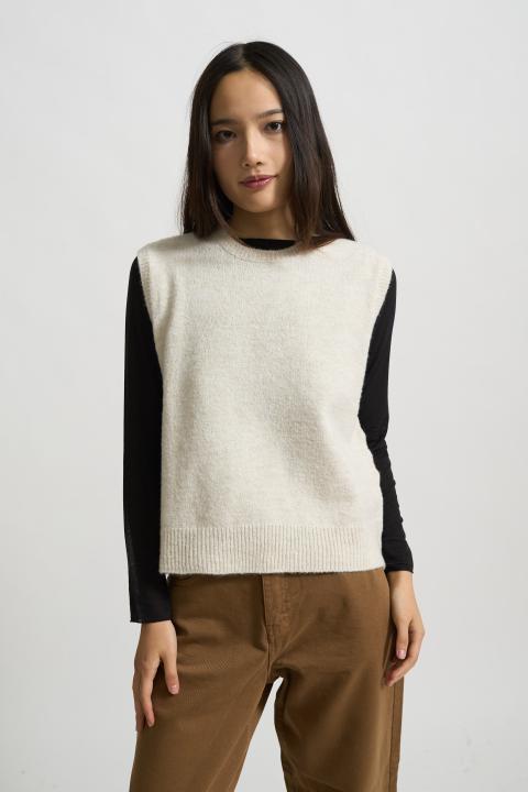 Gilet scollo rotondo panna - Autunno - Inverno 2025 | Brend
