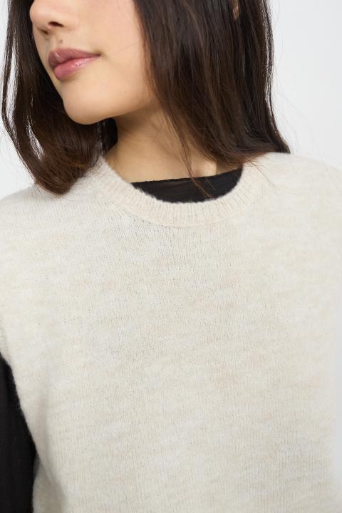 Gilet scollo rotondo panna - Autunno - Inverno 2025 | Brend