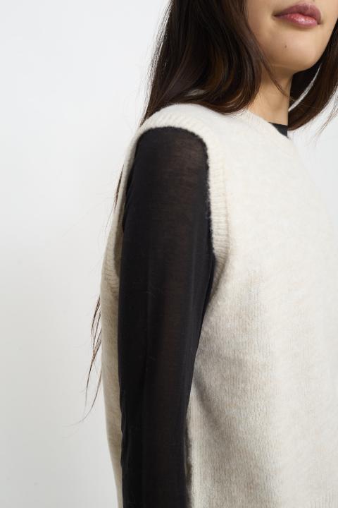 Gilet scollo rotondo panna - Autunno - Inverno 2025 | Brend