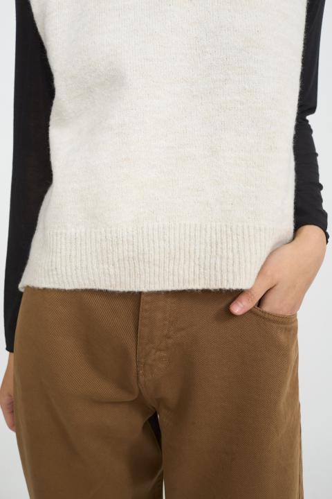 Gilet scollo rotondo panna - Autunno - Inverno 2025 | Brend