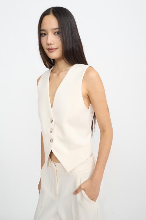 Gilet 3 bottoni panna - Autunno - Inverno 2025 | Brend