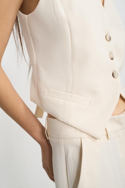 Gilet 3 bottoni panna - Autunno - Inverno 2025 | Brend