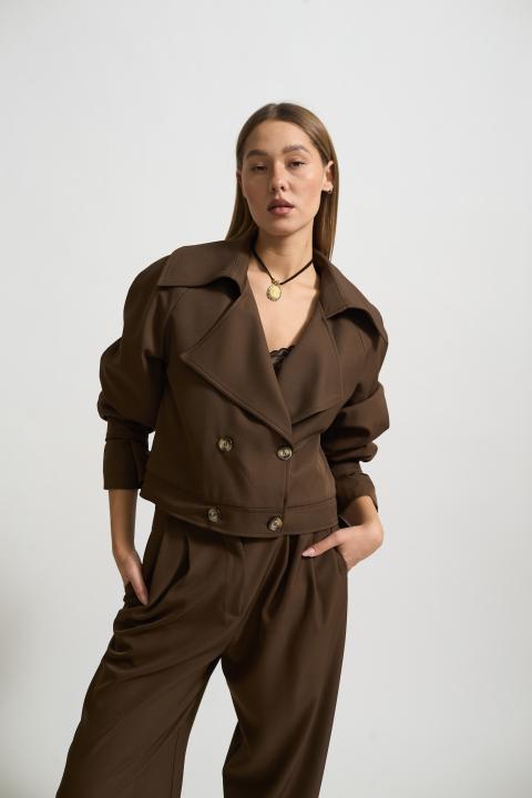 Giubbino crop doppio petto moro - Autunno - Inverno 2025 | Brend