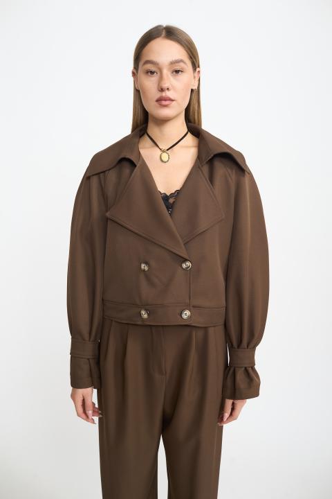 Giubbino crop doppio petto moro - Autunno - Inverno 2025 | Brend