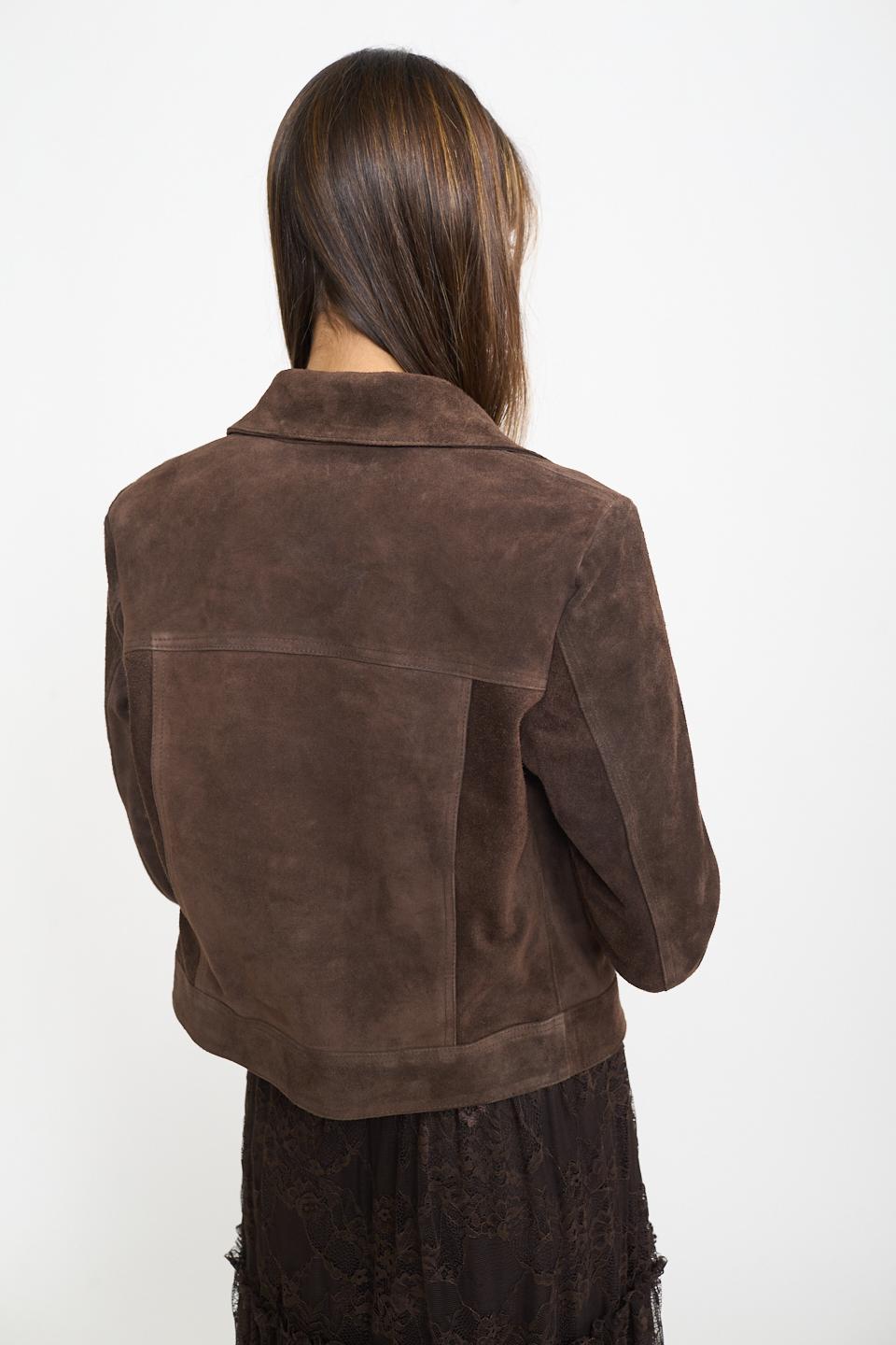 Giubbino scamosciato tasche moka - Autunno - Inverno 2026 | Brend