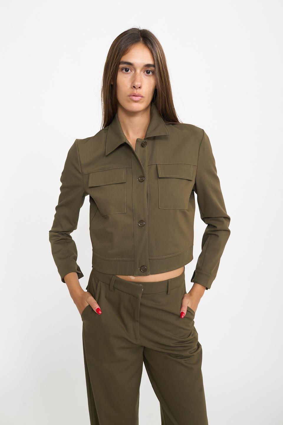 Giubbino cropped pattine verde l. - Autunno - Inverno 2025 | Brend