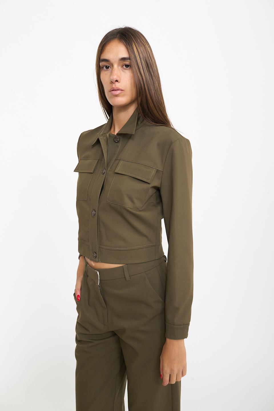 Giubbino cropped pattine verde l. - Autunno - Inverno 2026 | Brend