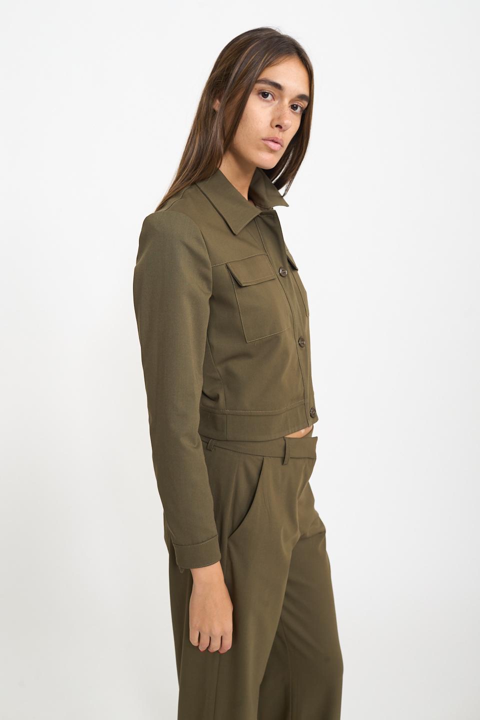 Giubbino cropped pattine verde l. - Autunno - Inverno 2026 | Brend