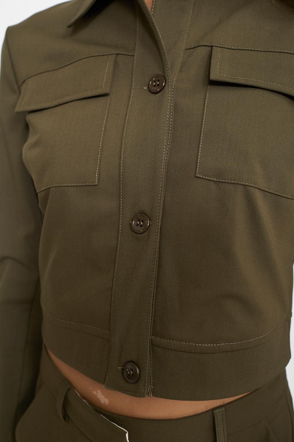 Giubbino cropped pattine verde l. - Autunno - Inverno 2026 | Brend