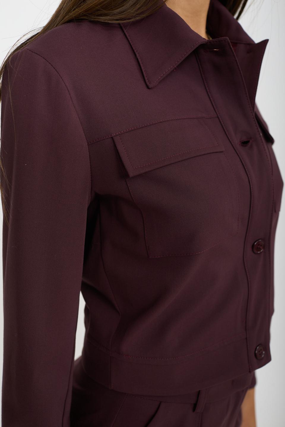 Giubbino cropped pattine vino - Autunno - Inverno 2026 | Brend