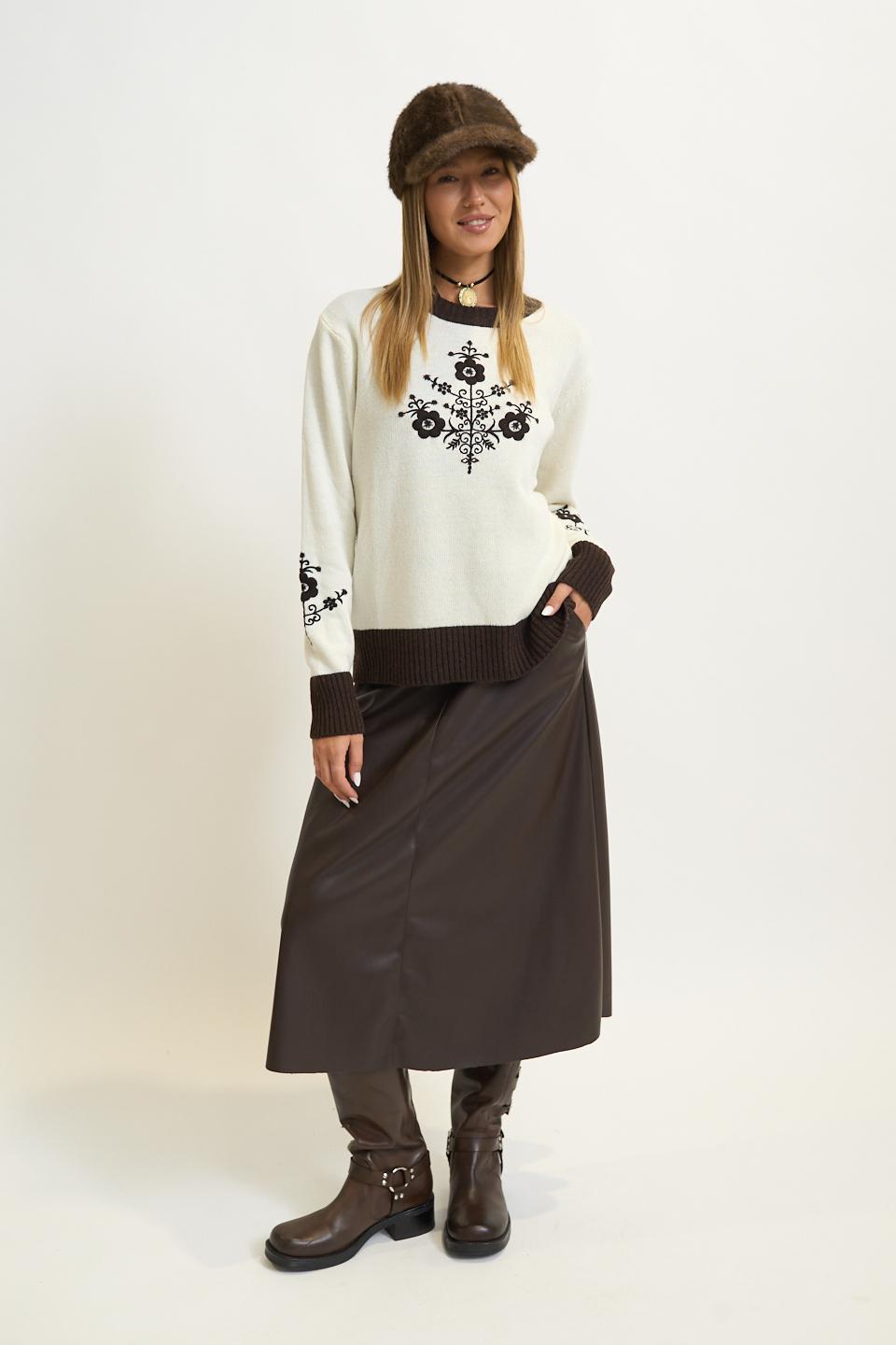 Gonna svasata effetto pelle moro - Autunno - Inverno 2025 | Brend