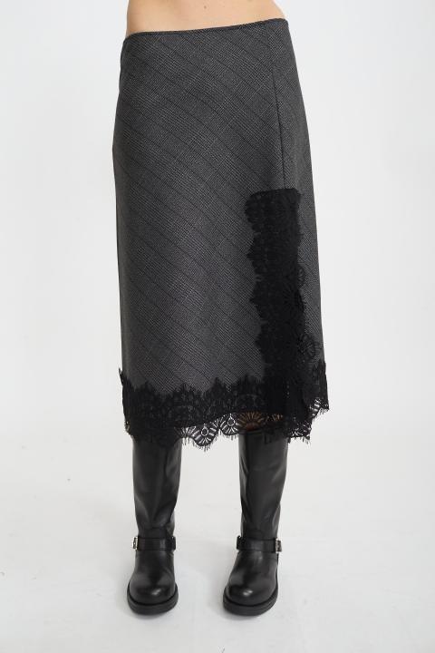 Gonna check pizzo check grigio - Autunno - Inverno 2025 | Brend