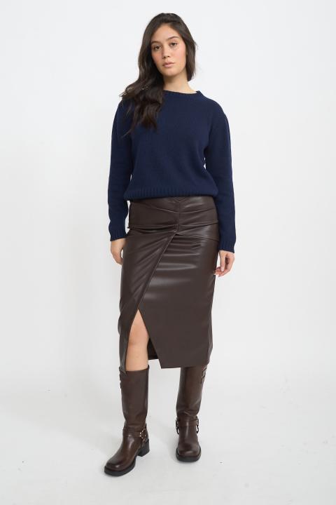 Gonna longuette effetto pelle moro - Autunno - Inverno 2025 | Brend