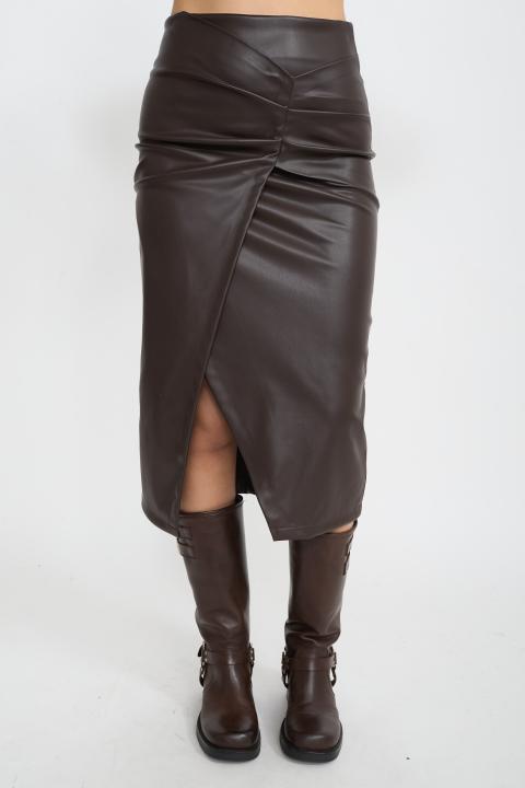 Gonna longuette effetto pelle moro - Autunno - Inverno 2025 | Brend