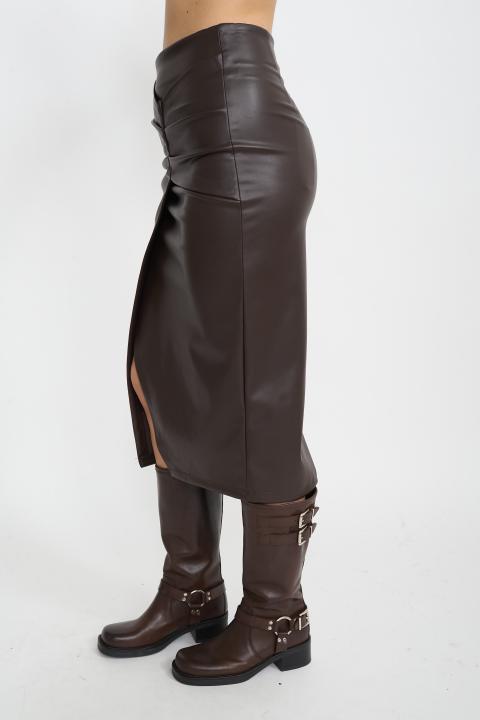 Gonna longuette effetto pelle moro - Autunno - Inverno 2025 | Brend