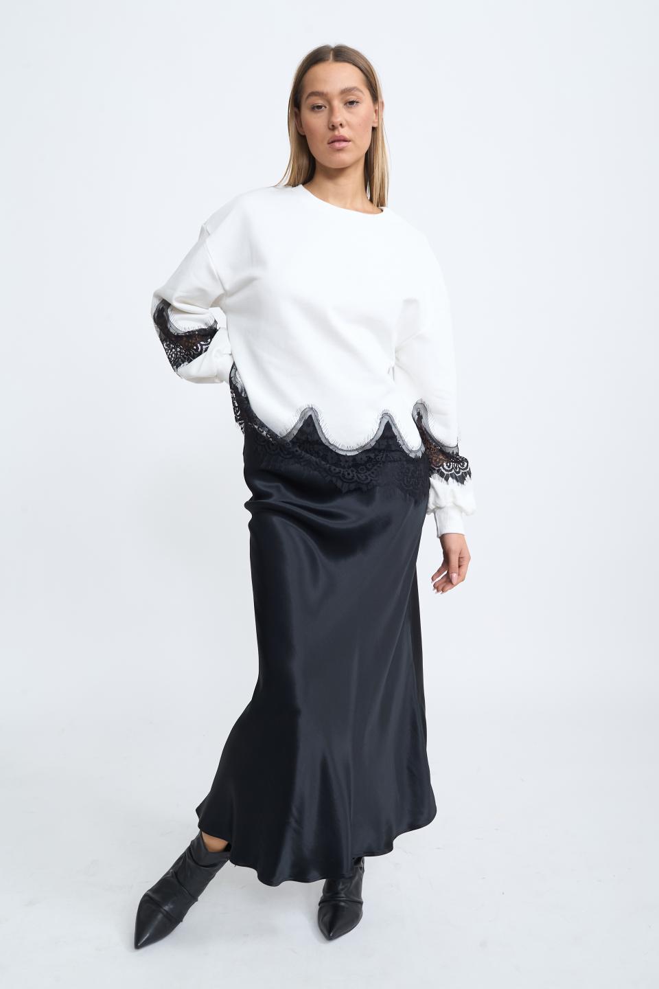 Gonna lunga raso nero - Autunno - Inverno 2025 | Brend