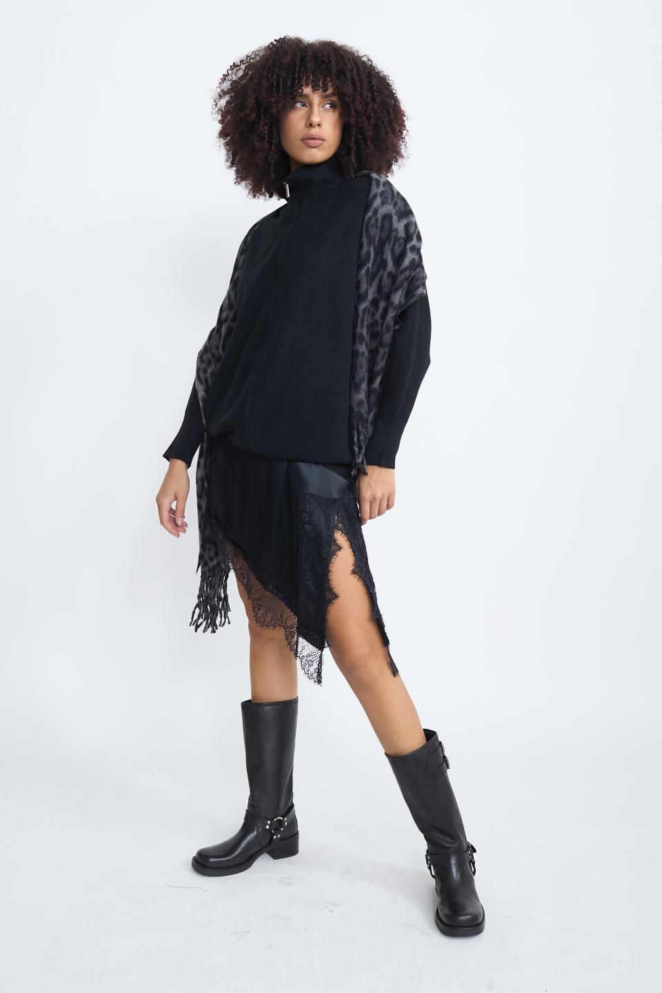 Gonna asimmetrica pizzo nero - Autunno - Inverno 2025 | Brend