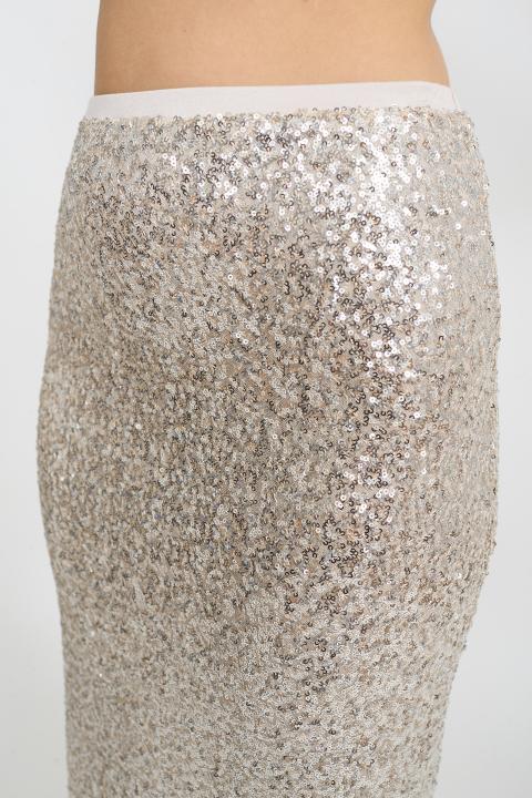 Gonna paillettes e pizzo argento - Autunno - Inverno 2025 | Brend