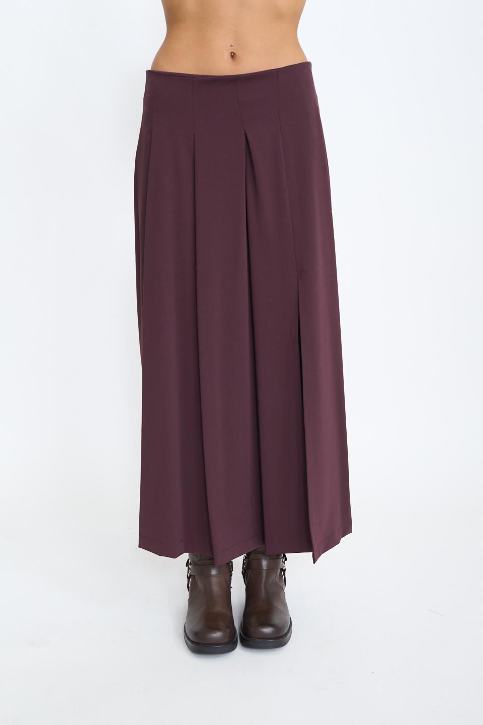 Gonna pieghe spacco burgundy - Autunno - Inverno 2025 | Brend