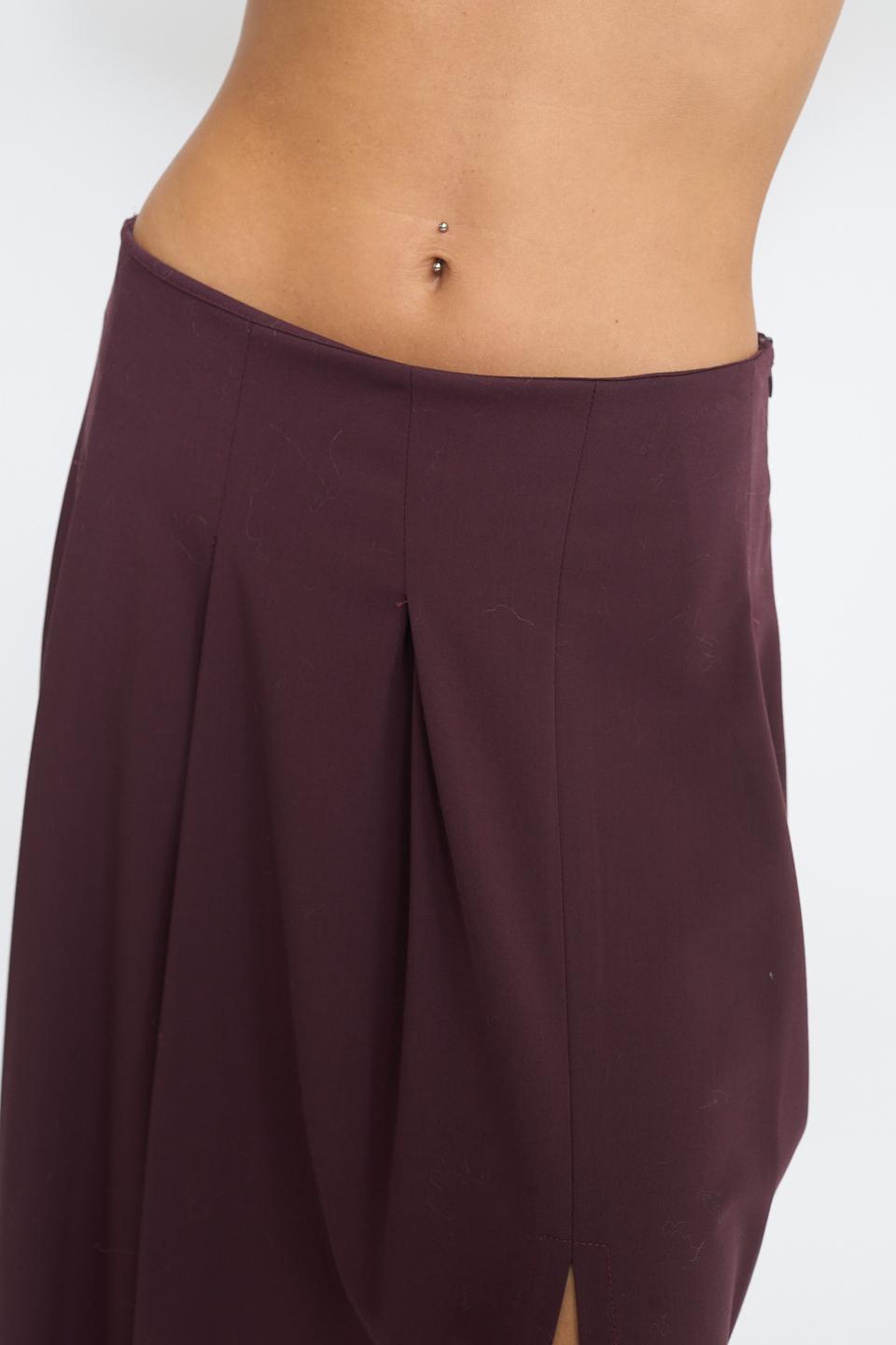 Gonna pieghe spacco burgundy - Autunno - Inverno 2025 | Brend