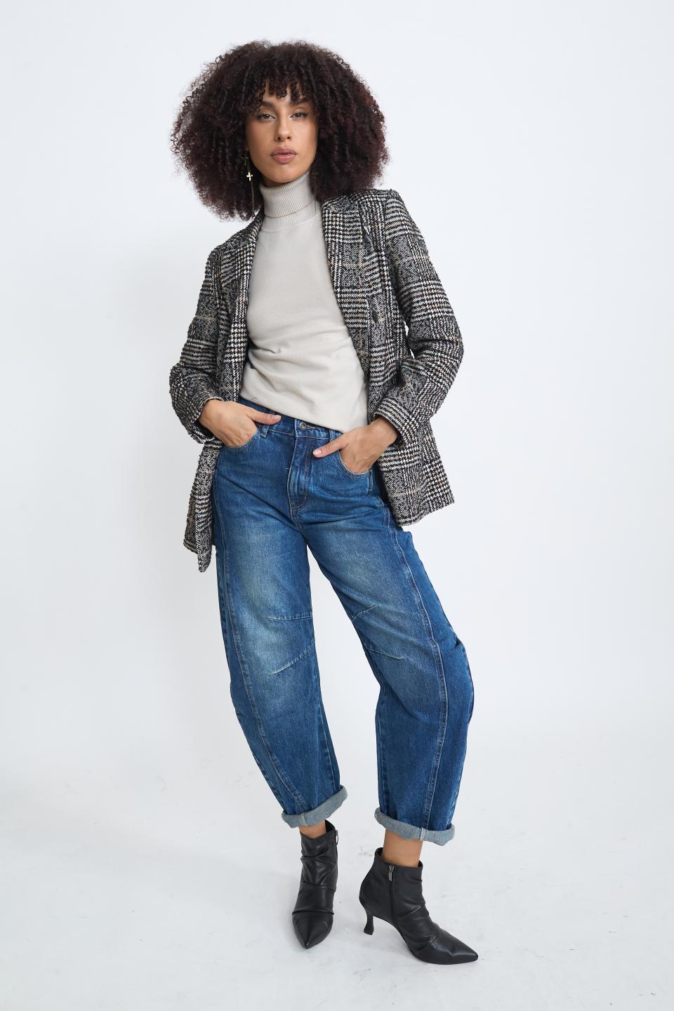 Jeans barrel cuciture denim medio - Autunno - Inverno 2025 | Brend