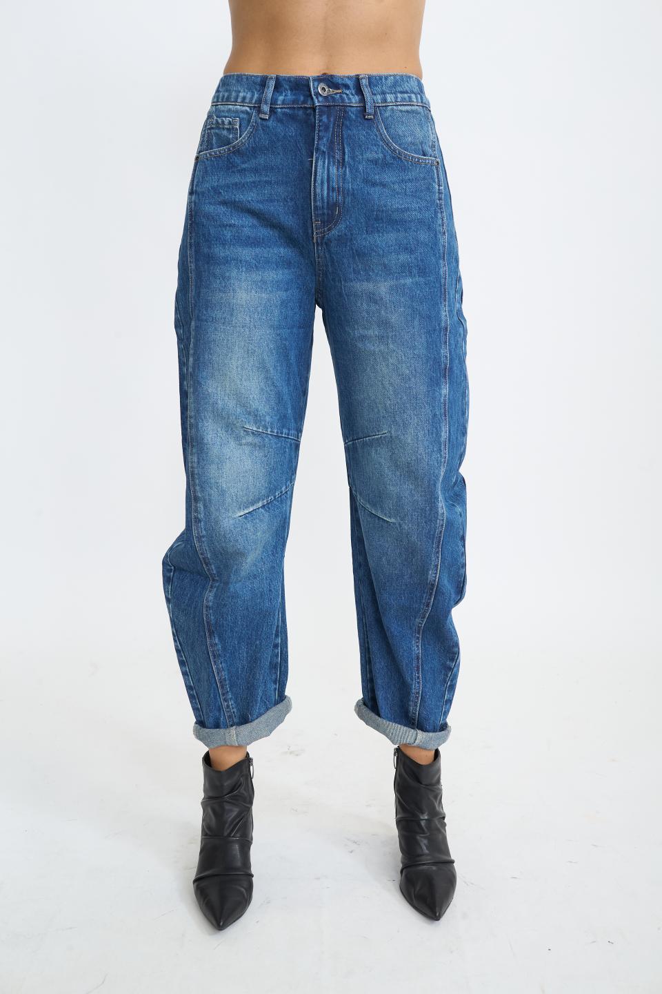 Jeans barrel cuciture denim medio - Autunno - Inverno 2025 | Brend