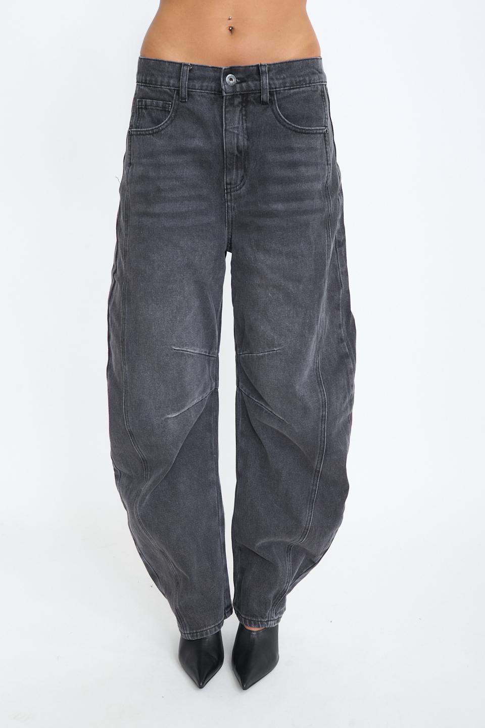 Jeans barrel elastico denim grigio - Autunno - Inverno 2025 | Brend
