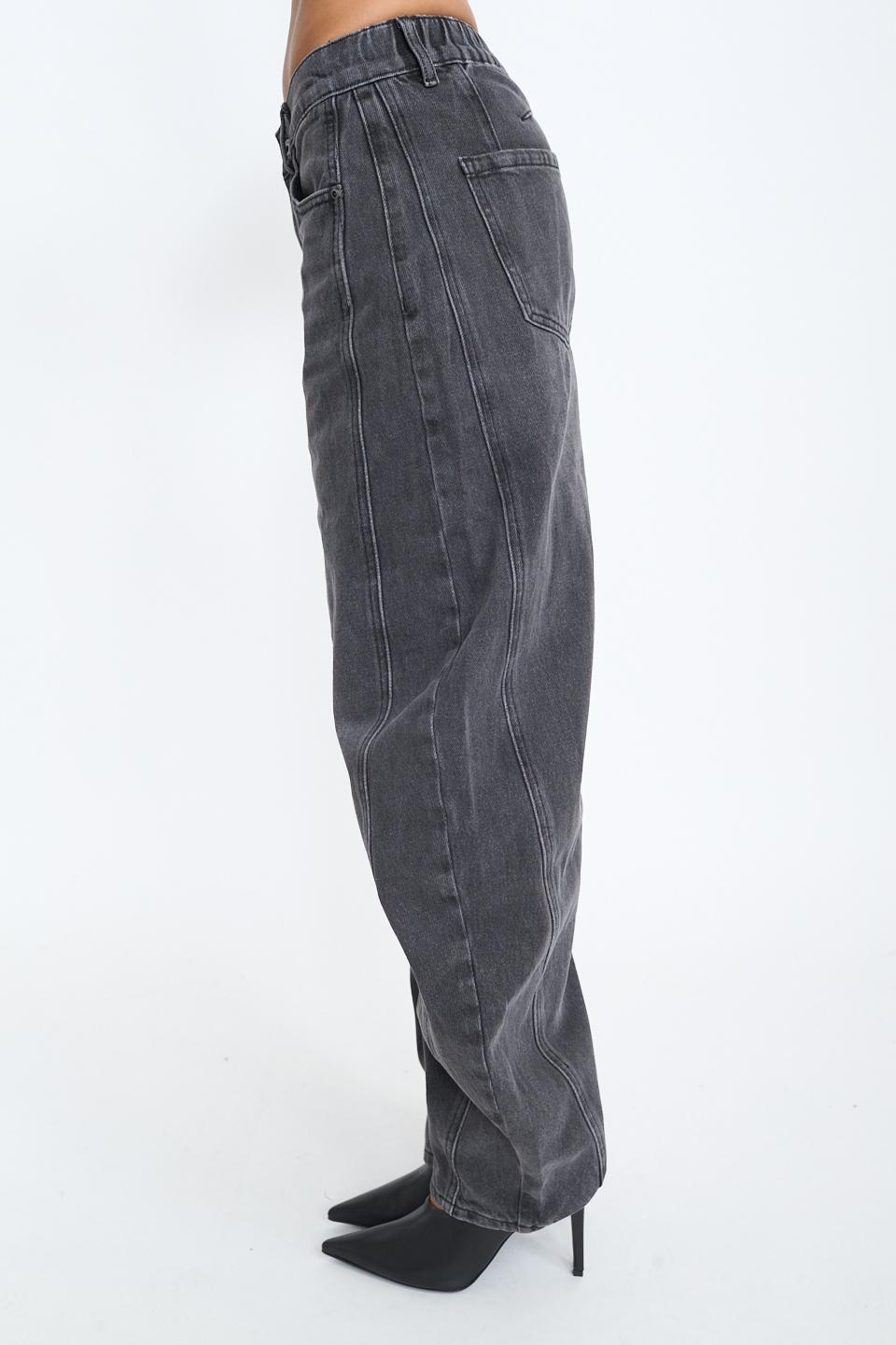 Jeans barrel elastico denim grigio - Autunno - Inverno 2025 | Brend