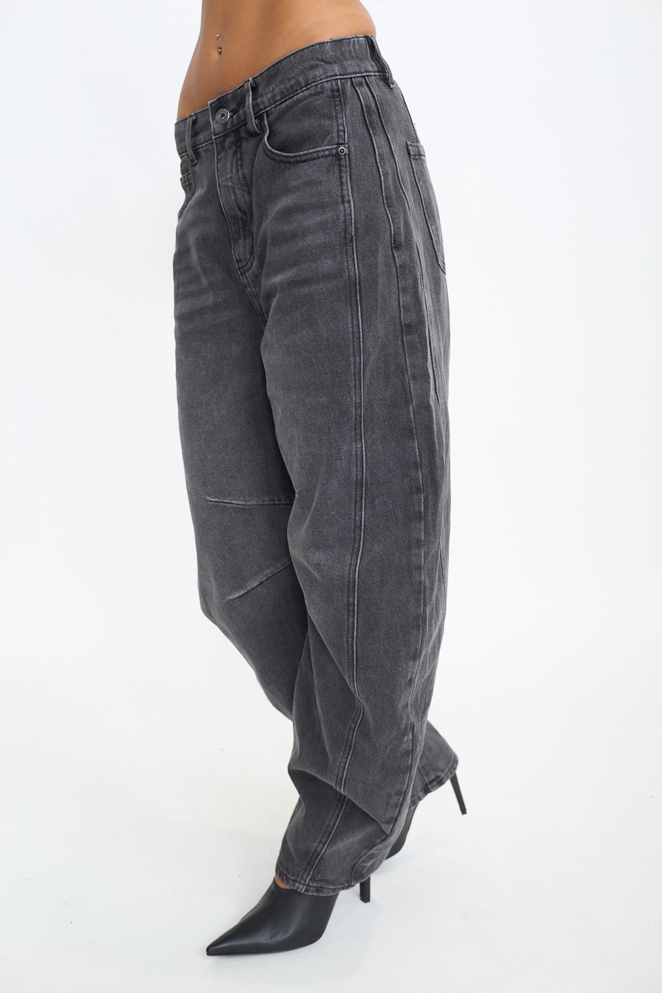 Jeans barrel elastico denim grigio - Autunno - Inverno 2025 | Brend