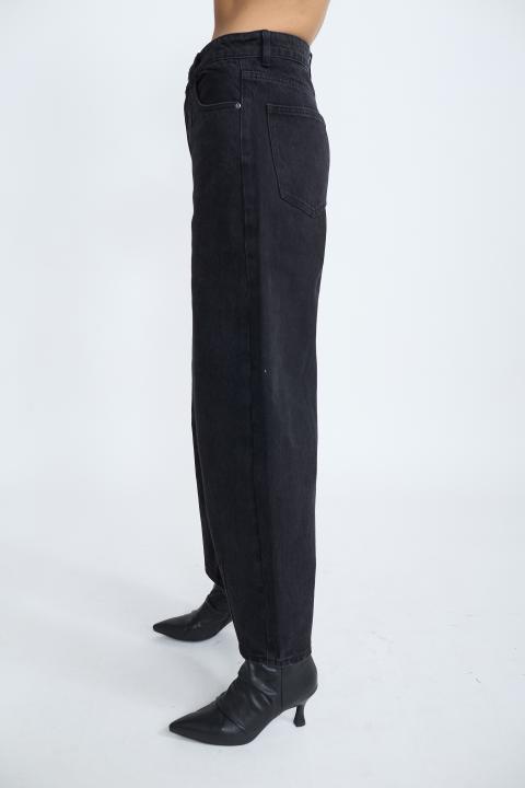 Jeans barrel cuciture nero - Autunno - Inverno 2025 | Brend