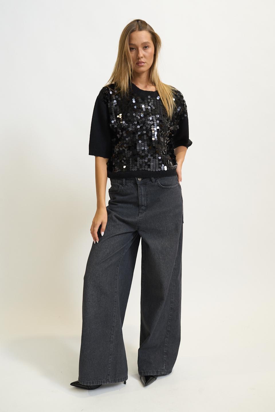 Jeans palazzo tasconi nero - Autunno - Inverno 2025 | Brend