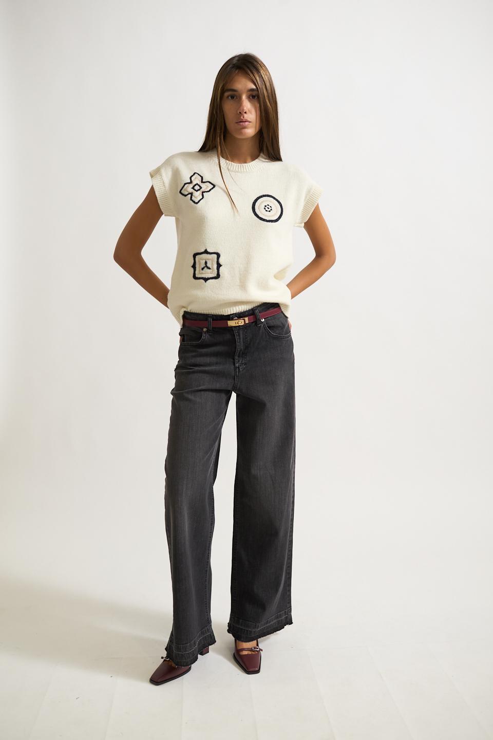 Jeans wide-leg denim nero - Autunno - Inverno 2025 | Brend