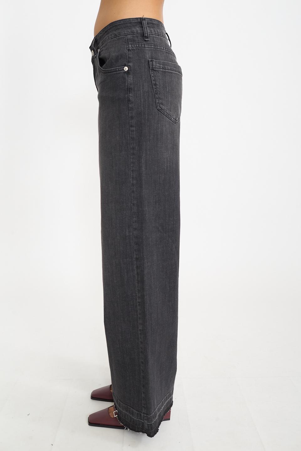 Jeans wide-leg denim nero - Autunno - Inverno 2026 | Brend