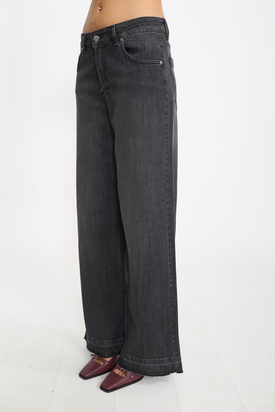 Jeans wide-leg denim nero - Autunno - Inverno 2026 | Brend