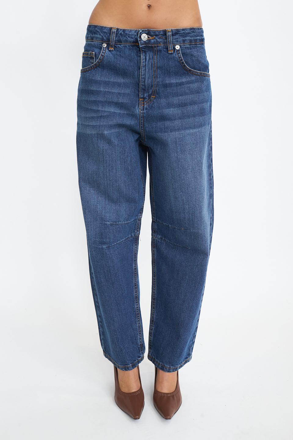 Jeans balloon con cuciture denim blu - Autunno - Inverno 2025 | Brend